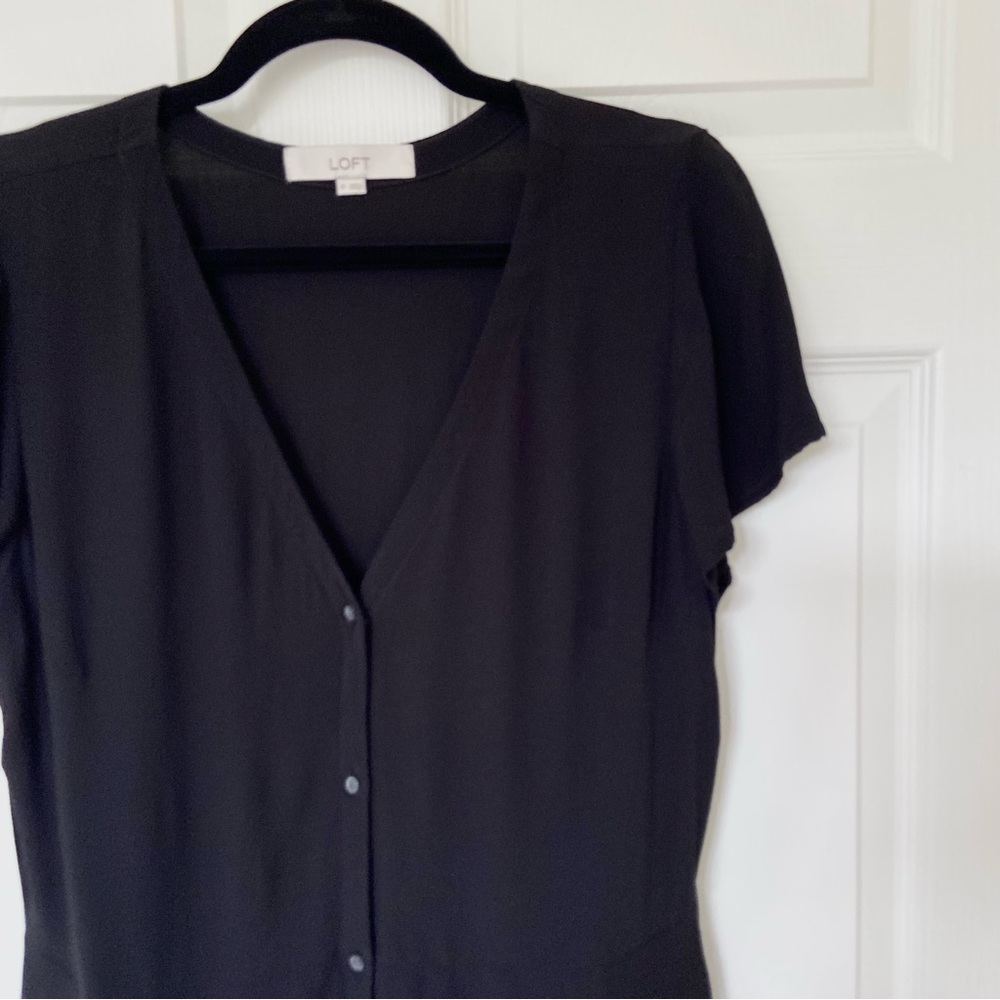 Loft Button Down Flutter Dress - Picture 3 of 10